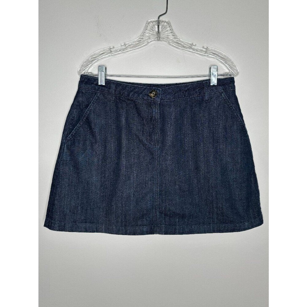 Boden Women's Denim Mini Skirt with Slash Pockets Classic Blue Size 10P